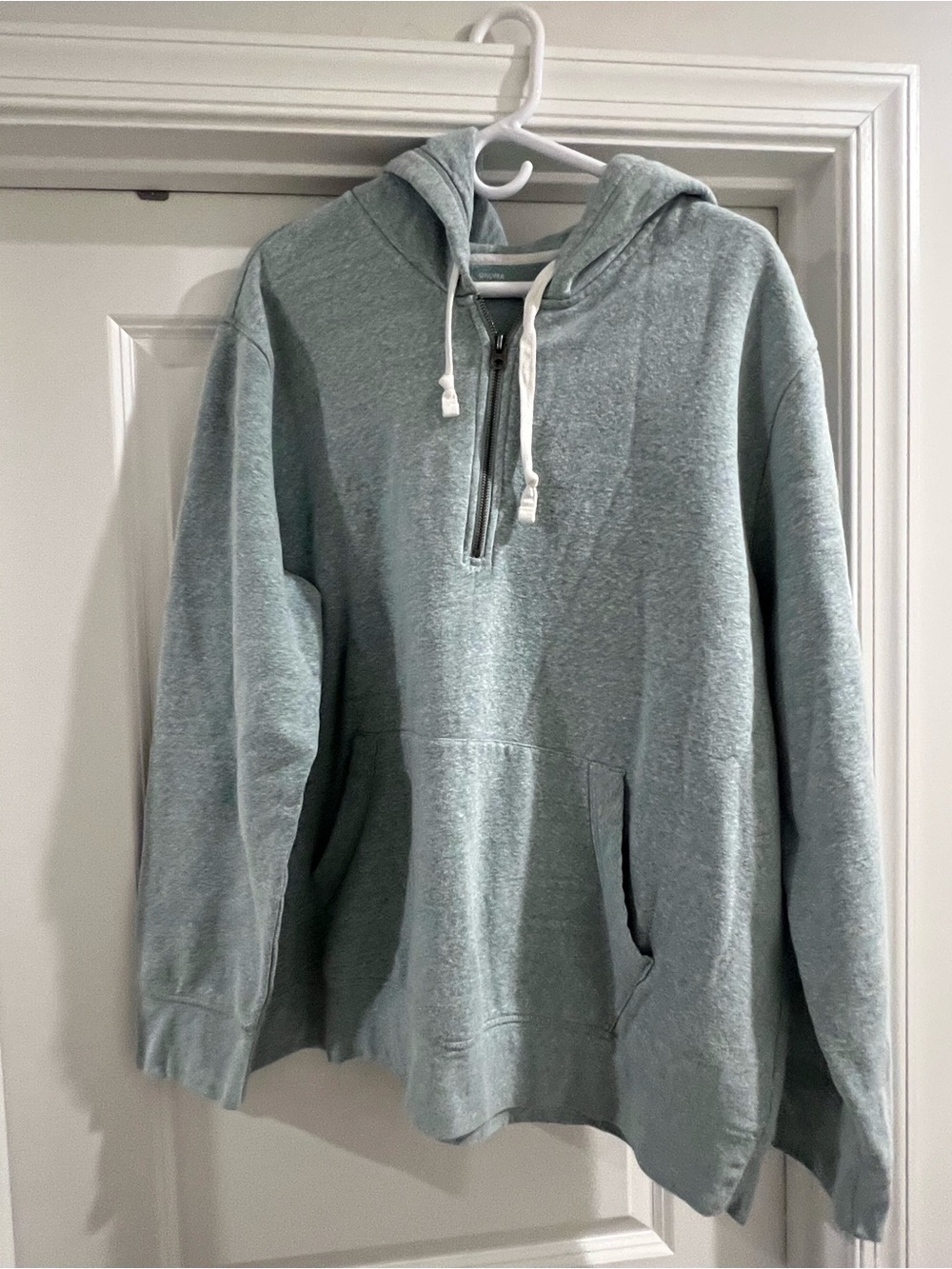 Sonoma Men's Light Sage Green Half-Zip Hoodie Sweater